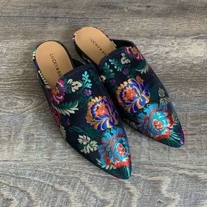 Lucky Brand Blythh Floral Embroidered Slide Mules